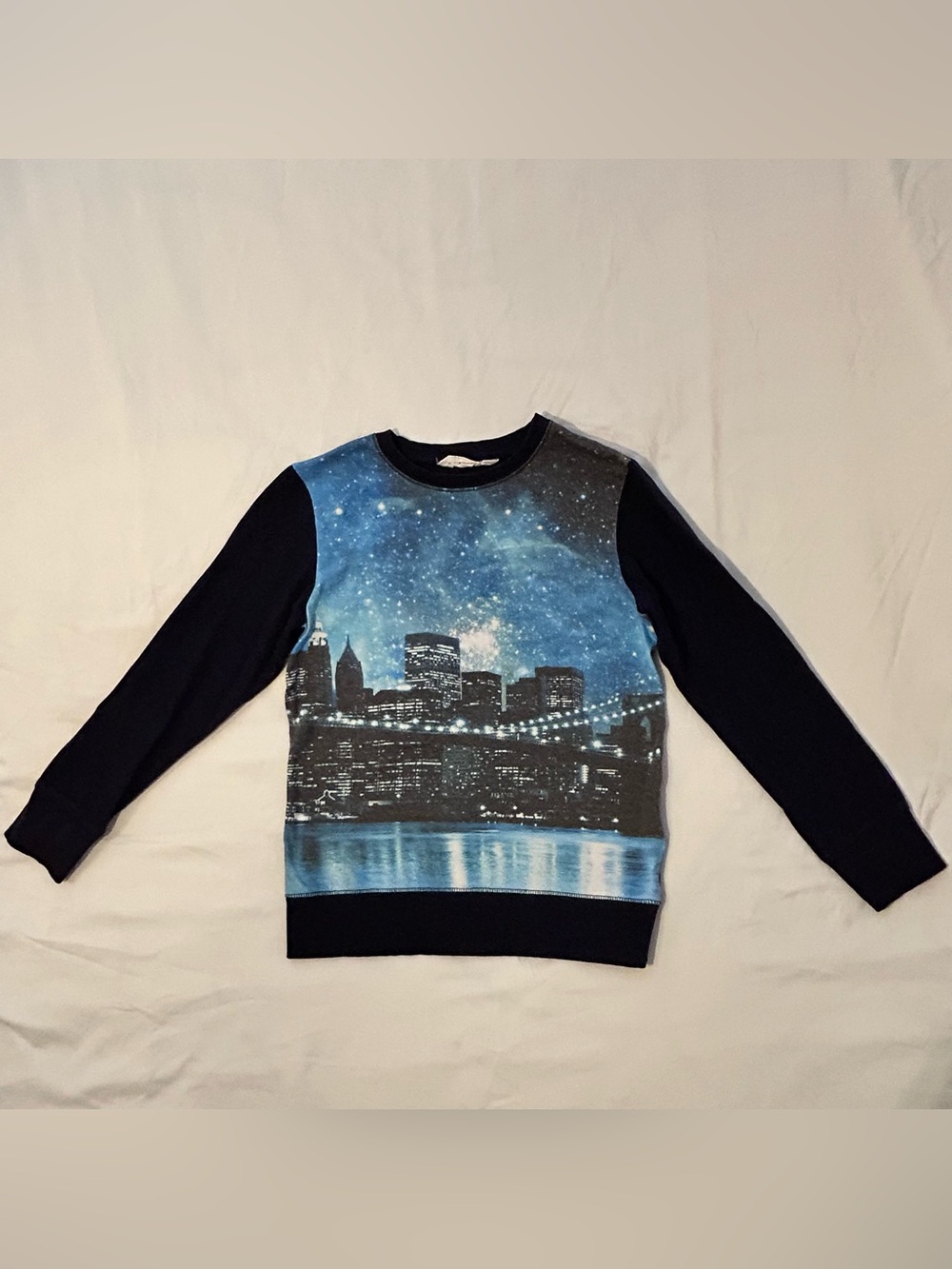 H&M Kids Skyline Print Sweater in Black and Blue
